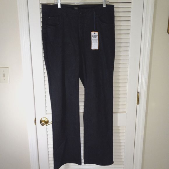 Jag Jeans Black Size 16W Smooths Tummy Mid-Rise Dark Wash Hong Kong NEW - Picture 1 of 16